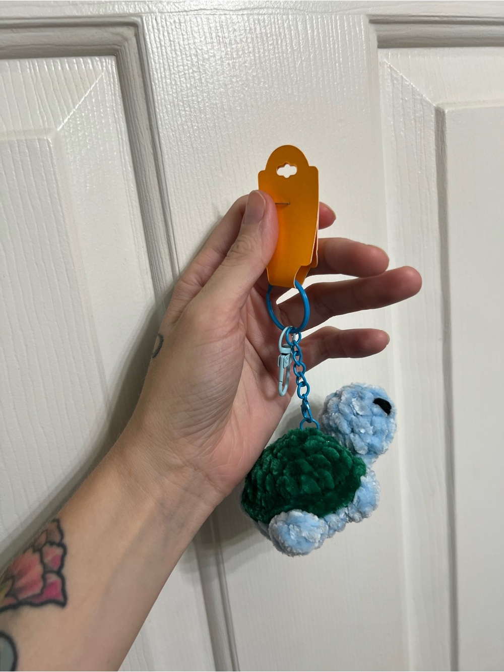 Little Crocheted Turtle Keychain - Picture 2 of 6